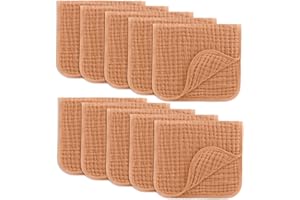 Comfy Cubs Juego de 6 paños de muselina grandes 100% algodón, 6 capas extra absorbentes y suaves (caramelo, 10 unidades)