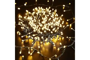 ‎BRIZLABS BrizLabs Weihnachten Lichterkette Warmweiß, 7.5M 300 LED Cluster Lichterkette Außen Strom 8 Modi Wasserdicht Weihnachtsdeko Lichterkette für Innen Zimmer Christbaum Party Geburtstag Hochzeit Balkon