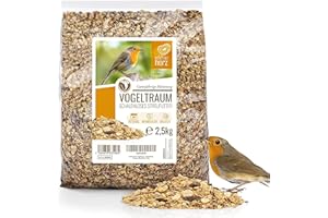 Wildtier Herz Mangime Uccelli Selvatici - 2.5 kg Semi Senza Guscio - Cibo Nutriente per Uccellini con semi di girasole - Miscela Senza Grano per Tutte le Stagioni
