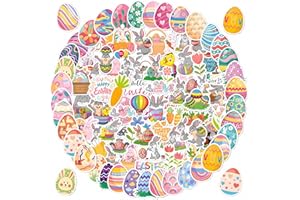 FloraVigo Zestaw zabawnych naklejek z kotami, 100 sztuk, słodkie koty, wodoodporne, winylowe, estetyczne dla miłośników kotów, butelki z wodą, album kolekcjonerski na telefon (Wielkanoc)