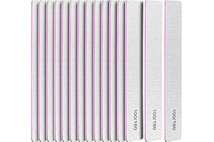 FANDAMEI Double Sided Nail Files, 15pcs Nail Styling Tools - 100/180 Grit Emery Boards for Home & Salon Use