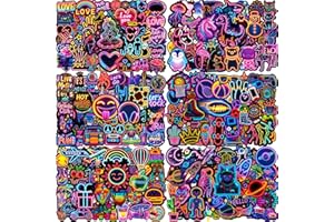 KEDIKAMODI Pegatinas 300 Piezas Stickers Neon Cool, Impermeable Vinilo Calcomanias Pegatinas para Scrapbooking Journal Ordenador Portatil Moviles Laptop Maletas Botella Agua Agenda Skate Patinete Taza etc