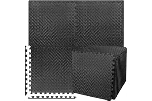 Littlehanson Puzzlematte for Laufband Bodenschutzmatte[60x60cm] - 32 extra Dicke Fitnessmatte Gummimatte Bodenmatte Airtrack Matte Sportmatte rutschfeste Schutzmatten for Homegym (Schwarz)