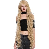 WIG ME UP Damenperücke – Knielang (120 Cm), Platinblond, Gelockt, Rapunzel-Look