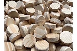 Tolux Tappi di legno 35 mm, Piastrine in legno, tappi in legno per sigillare nodi, fori barenati e difetti nel legno. Dimensioni 35x9 mm, 10 pezzi