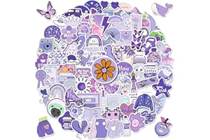 IOSPKKIO® 100 Stück Lila Welt-Aufkleber, niedlicher Weltstil, ästhetische Aufkleber für Süßes Mädchen, Laptop, Handbuch, Notebook, Skateboard, Koffer, für Teenager (lila)