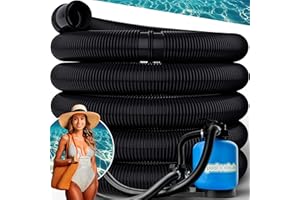 poolomio Tuyau de piscine 38 mm / 12 m noir | Tuyau solaire 1 1/2" flexible pour pompe & chauffage de piscine et couverture solaire | Résistant à la pression, anti-UV | Fabriqué en Europe