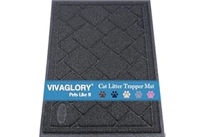 VIVAGLORY Katzenstreu-Matte, strapazierfähige Katzentoiletten-Matte, Katzentoiletten-Matten, 90×60cm Katzenstreu-Teppich, bleibt an Ort und Stelle, hält Böden sauber, fängt Streu aus der Box auf