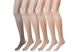 ANDIBEIQI 6 par damskich rajstop siatkowych, delikatne rajstopy bezszwowe, siateczkowe