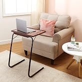 Amazon Basics Height Adjustable Laptop Table|Adjustable Table Angle|Alloy Steel|Foldable|Brown-Alder, 40 CM,H-54Cm
