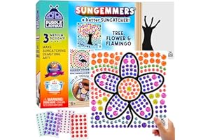 PURPLE LADYBUG SUNGEMMERS Sonnenfänger Mosaik Bastelset für Kinder ab 6 Jahre - Kreative Schuleinführung Geschenk Mädchen 7 Jahre, Basteln Mädchen Geschenke 8 9 10 11 Jahre - Weihnachten & Geburtstagsgeschenk