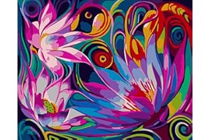 TISHIRON Paint by Number for Adult, Abstract Painting by Number Kits On Canvas, DIY Colorful Flowers Oil Painting Acrylic Paints, Flameless Paint by Numbers for Adults and Kids Beginner 16X20 Inch
