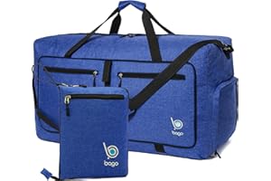 bago Holdall Bags for Men & Women - 60L Spacious Holdall Bag with Shoe Compartment - Save Time & Travel The World in Style & Convenience - Durable, Lightweight & Foldable Duffle Bag (SnowDepBlue)