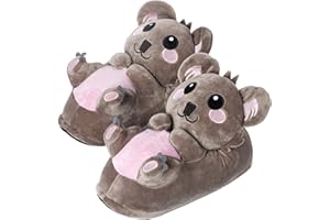 corimori 1847 (różne wzory zwierząt) pluszowe botki w kształcie zwierzęcia, kapcie dywanowe, Hugo the Koala, jasnobrązowe, dorośli 2,5-11