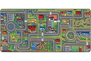 PRIMAFLOR - IDEEN IN TEXTIL Tappeto Bambini STRADE 2,00m x 3,00m, Tappeto per Bambini con Strade, Tappeto per Cameretta per Ragazzi e Ragazze, Tappeto da Gioco Pista, Lavabile e Resistente