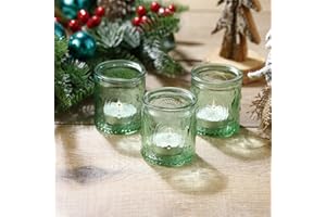ENJINKAIL Vintage Tea Light Holder Votive Candle Holders colorfull Glass Holder 12 pcs for Wedding, Church, Bedroom and Table Decoration, Birthday Party,Gifts