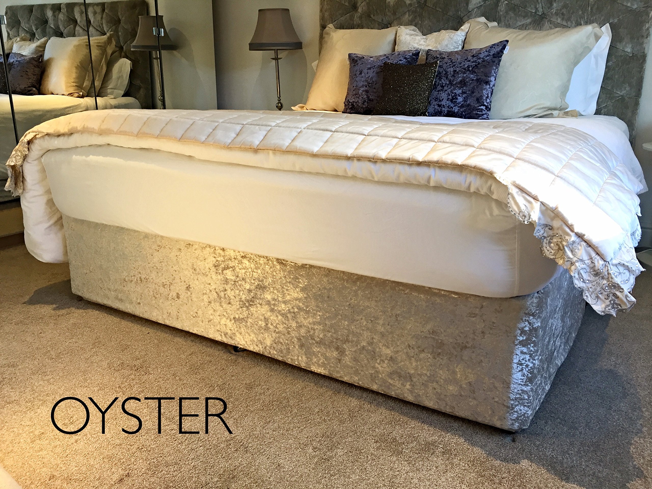 Crushed Velvet Elasticated Bed Valance/Divan Base Cover 12 Colours