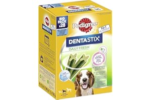 PEDIGREE Denta Stix Fresh opakowanie zbiorcze dla średnich psów (10-25 kg), 4 x 7 szt., 1 opakowanie (1 x 720 g)