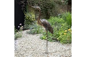 Creekwood Bronze Heron Bird Statue Metal Ornament 115cm Height, 55 x 15 x 115 cm