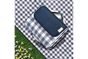 SAMSIER Outdoor Picnic Blankets Waterproof Foldable Sandproof, Large Gingham Cute Picnic Mat Washable Portable for Park Beach