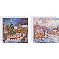 Hallmark Multipack Christmas Cards, Charity Cards, Pack of 16 in 2 Festive Designs, Wintry Scene