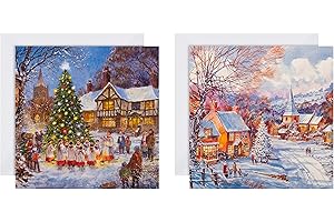 Hallmark Multipack Christmas Cards, Charity Cards, Pack of 16 in 2 Festive Designs, Wintry Scene