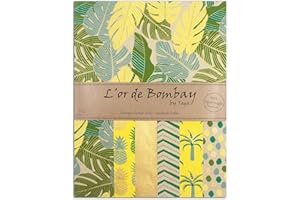 TOGA Lot de Feuilles Or de Bombay - Jaune Vert Or