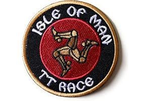 GENERIC Motorcycle Rider TT Biker SEW/Iron ON Patch:- ISLE of Man (b) T.T. Race Manx