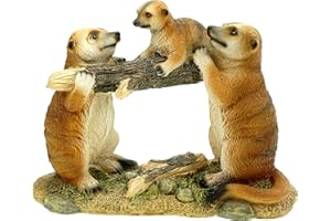 ‎KREMERS SCHATZKISTE Kremers Schatzkiste Erdmännchenfamilie mit Kind Figur Gartenfigur 28 cm Meercat Tierfigur