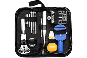 Retoo zestaw narzędzi do zegarków z futerałem, naprawa zegarków, narzędzie zegarmistrzowskie, konserwacja mechanizmów, narzędzia do zegarków