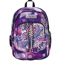 Seven Zaino Scuola Advanced 32 Litri Con Doppio Scomparto, Porta PC E Supporto USB – Incluso Diario 12 Mesi, Viola Bubble Street Per Ragazza