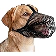 Mayerzon Dog Muzzle, Soft Mesh Covered Muzzles for Small Medium Large Dogs, Poisoned Bait Protection Muzzle with Adjustable Straps, Prevent Biting Chewing and Licking