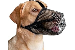 MAYERZON Hundemaulkorb, Maulkorb mit weichem Netzbezug für kleine, mittelgroße und große Hunde, vergifteter Köderschutz, Maulkorb mit verstellbaren Riemen, verhindert Beißen, Kauen und Lecken