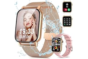 Tisoutec Smartwatch Damen Herren,Fitnessuhr Tracker mit Telefonfunktion 1.85" Touchscreen,Uhren Fitness Tracker IP67 Wasserdicht/Blutsauerstoff/Sportuhr Aktivitätstracker für Android/iOS Rosegold