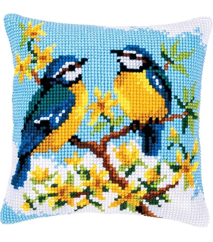 Vervaco Kit Broderie Point De Croix Coussin Complet - Une Fleur Orange - 40 X 40 Cm, Créatif Et Relaxant