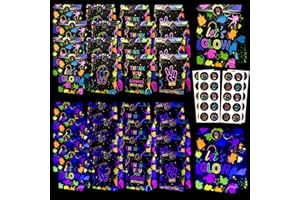 XJLANTTE Sacchetti regalo per feste al neon fluorescenti - 40 pezzi Sacchetti regalo Sacchetti bomboniere con adesivi, Sacchetti di carta colorata fluorescente Sacchetti regalo