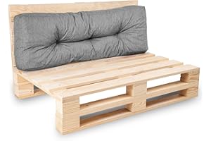 bananair - Palettenkissen Outdoor 120 x 40 cm Bequem - Robuster, UV-beständiger & Wasserabweisender Stoff - Ideal für Europaletten, Palettenmöbel, Palettensofa (Rückenkissen, 120 x 40 cm, ​​Grau)