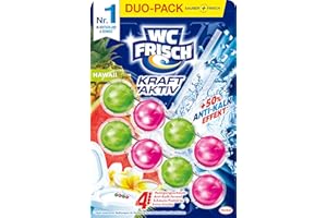 ‎WC-FRISCH WC FRISCH Kraft Aktiv Duftspüler Hawaii (2*50 g), WC Reiniger für Reinigung bei jeder Spülung, Duftsteine für langanhaltend frischen Duft, + 50 % Anti-Kalk Effekt*