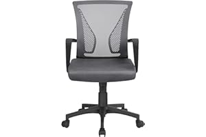 Yaheetech Silla de Oficina con Ruedas Regulable en Altura Múlti Color de Malla con Función de Mecedora Silla Escritorio para Despacho Silla de Estudio