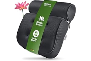 SilverRack Cojín de baño SEMIBLANDO [Gris Oscuro 3D] - Almohada Cervical para bañera con ventosas como Accesorio de bañera - Cojín para bañera - Cojín de baño con Ajuste ergonómico
