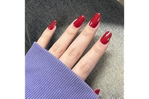 DANNI & TONI 28 Stickers Semi Cured Gel Nail Polish Strips Gel Nail Stickers Solid Colour (Scarlet Delight),Salon-Quality Gel Nail Polish Strips Manicure Stickers Set