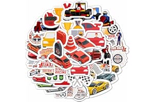 PADABAYKA 100 stück Rennwagen-Aufkleber, Rennwagen-Sticker und Dekorationen, Auto-Rennparty-Geschenke, Rennwagen-Geburtstagsparty-Dekorationen - Race Car Stickers