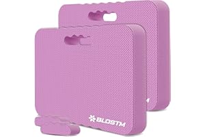 BLOSTM Paquete de 2 almohadillas para rodillas de jardín rosa, almohadillas de espuma de alta densidad con dos texturas, alfombrillas de espuma grandes de alta calidad para trabajo en casa, jardinería