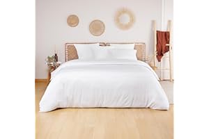 Biała poszewka na kołdrę w rozmiarze królewskim, bambusowa pościel w rozmiarze king-size, luksusowa, antyalergiczna kołdra, poszwa na kołdrę, biała, organiczna kołdra, fajna kołdra, 240 x 220 cm, Bambaw