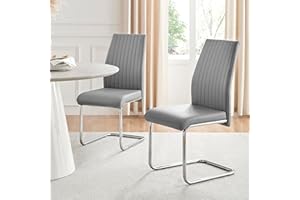 Furniturebox UK Grey Dining Chairs Set of 2 Lorenzo Chairs for Dining Room Set of 2 Premium Dining Room Seats Modern & Stylish Seats (2x Grey)