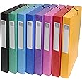Exacompta - Ref 50300E - Elasticated Filing Archive Box - 270 x 340mm in Size, 25mm Spine, 600gsm Premium Pressboard, Elastic Closure - Assorted Colours (Pack of 8)