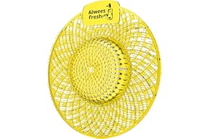 Alwees Fresh Spiral Urinal Mats - 4-in-1 Urinal Screen for Luxury Hotels, Restaurants, Bars - Anti-Splash, Odour-Neutralising, Clog-Proof, Cleaning-Block Equipped - Lasts 35 Days - 5-Pack, Lemon