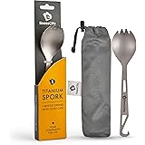 finessCity Titanium Spork (Spoon Fork) with Bottle Opener Extra Strong Ultra Lightweight (Ti), Healthy & Eco-Friendly Spoon, 