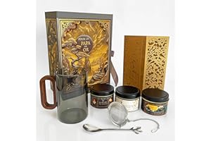 COFFRET CADEAU POUR UN PAPA EN OR - CADEAU PÈRE - 3 thés premium - Tasse - Infuseur - Petite cuillère - Carte de voeux - Idée cadeau Noël, Anniversaire, Fête des Pères - TÉTI
