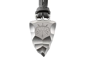 Element of Gods Titan Faustkeil Archery Bogenschütze Anhänger mit Lederband in schwarz